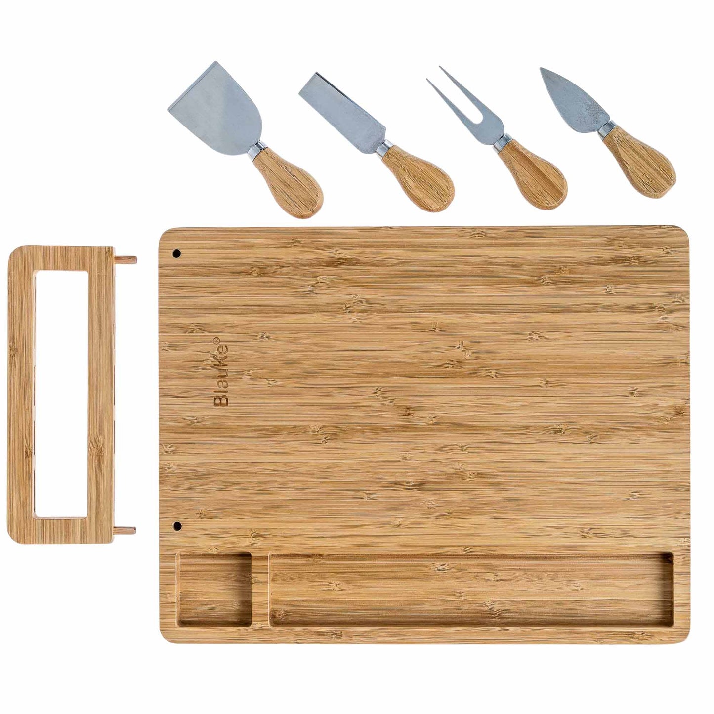 Bamboo Cheese Board and Knife Set - 14x11 inch Charcuterie Board Free Shipping!