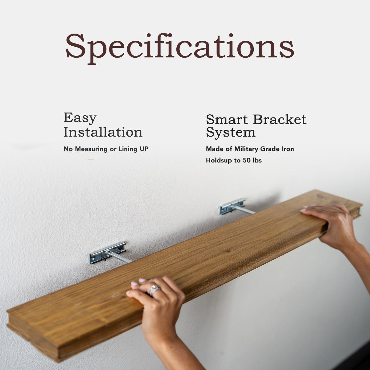 Connie (Light Walnut) - Floating Shelves, Rustic Wood Shelves- Free Shipping!