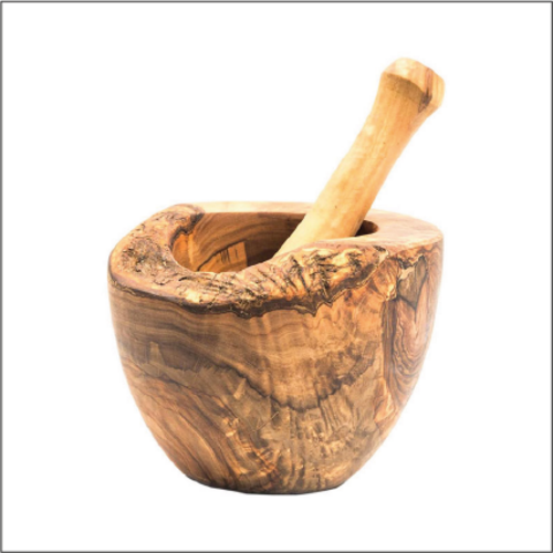Olive Wood Rustic Mortar and Pestle - Free Shipping!