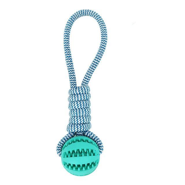 Durable Rubber Ball Chew Toy with Cotton Rope - Free Shipping!