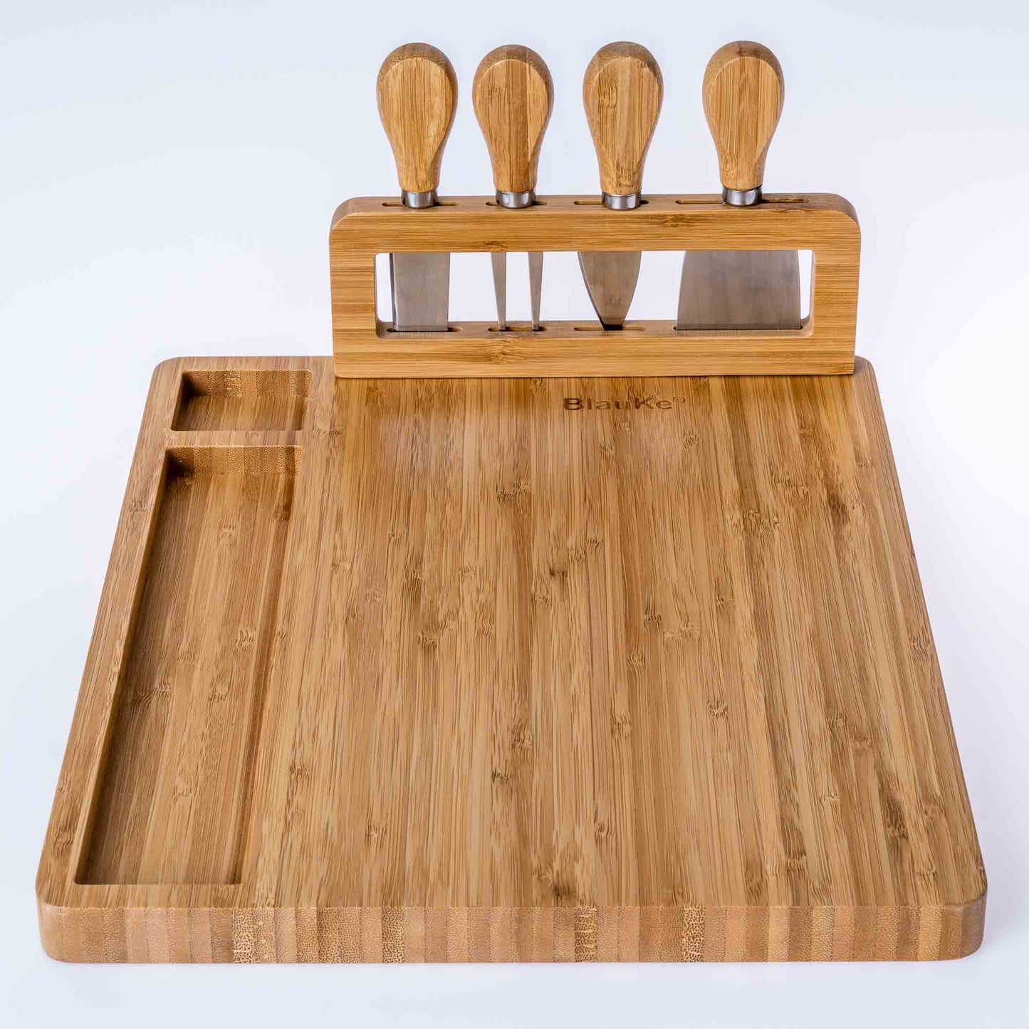 Bamboo Cheese Board and Knife Set - 14x11 inch Charcuterie Board Free Shipping!