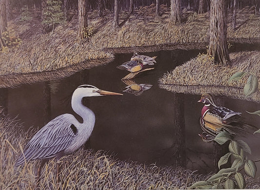 "One Pond Forgotten" - Print Plus DU Stamp, Size: 6-1/2"x 9" - Free Shipping!