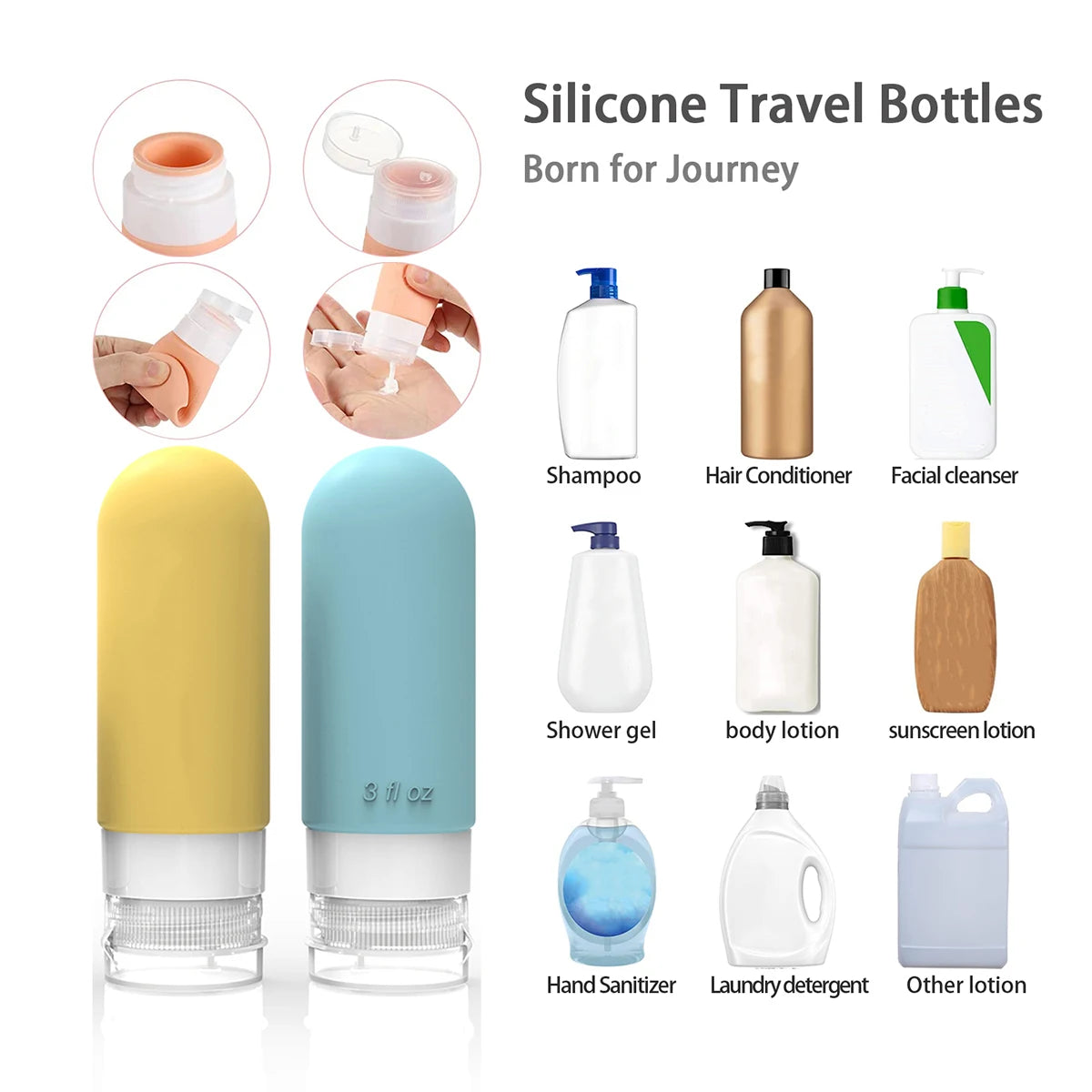 16 Pack Leak Proof Travel Bottle Set Made Of Silicone - TSA-Approved - Free Shipping!