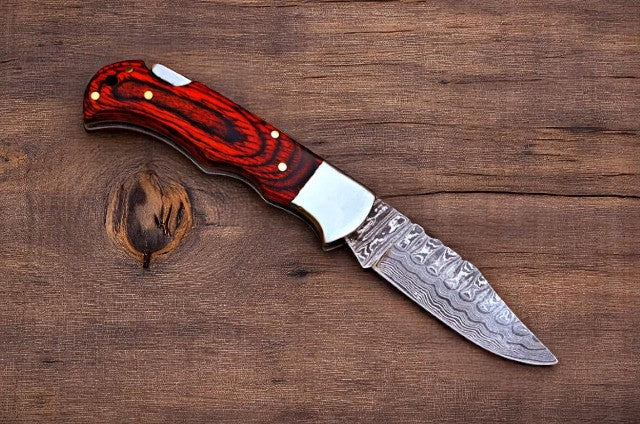 custom handmade Damascus pocket knife