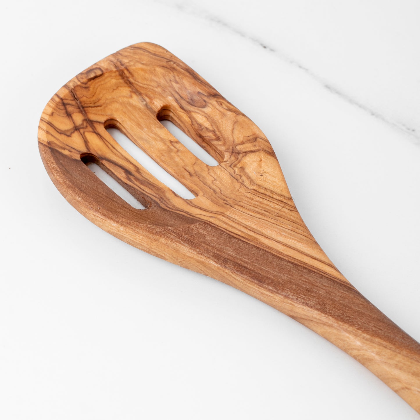 11.8" (30cm) Olive Wood Slotted Spatula, Handmade - Free Shipping!