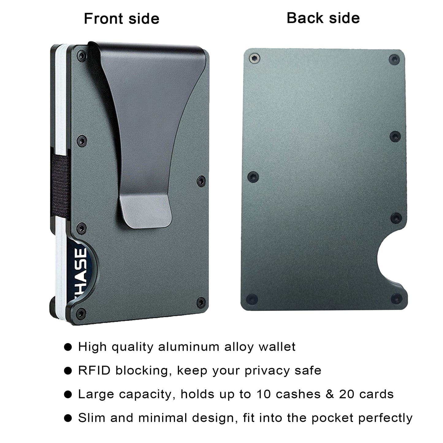 Metal Wallet with Money Clip Slim RFID Card Holder for Men Women Free Shipping!