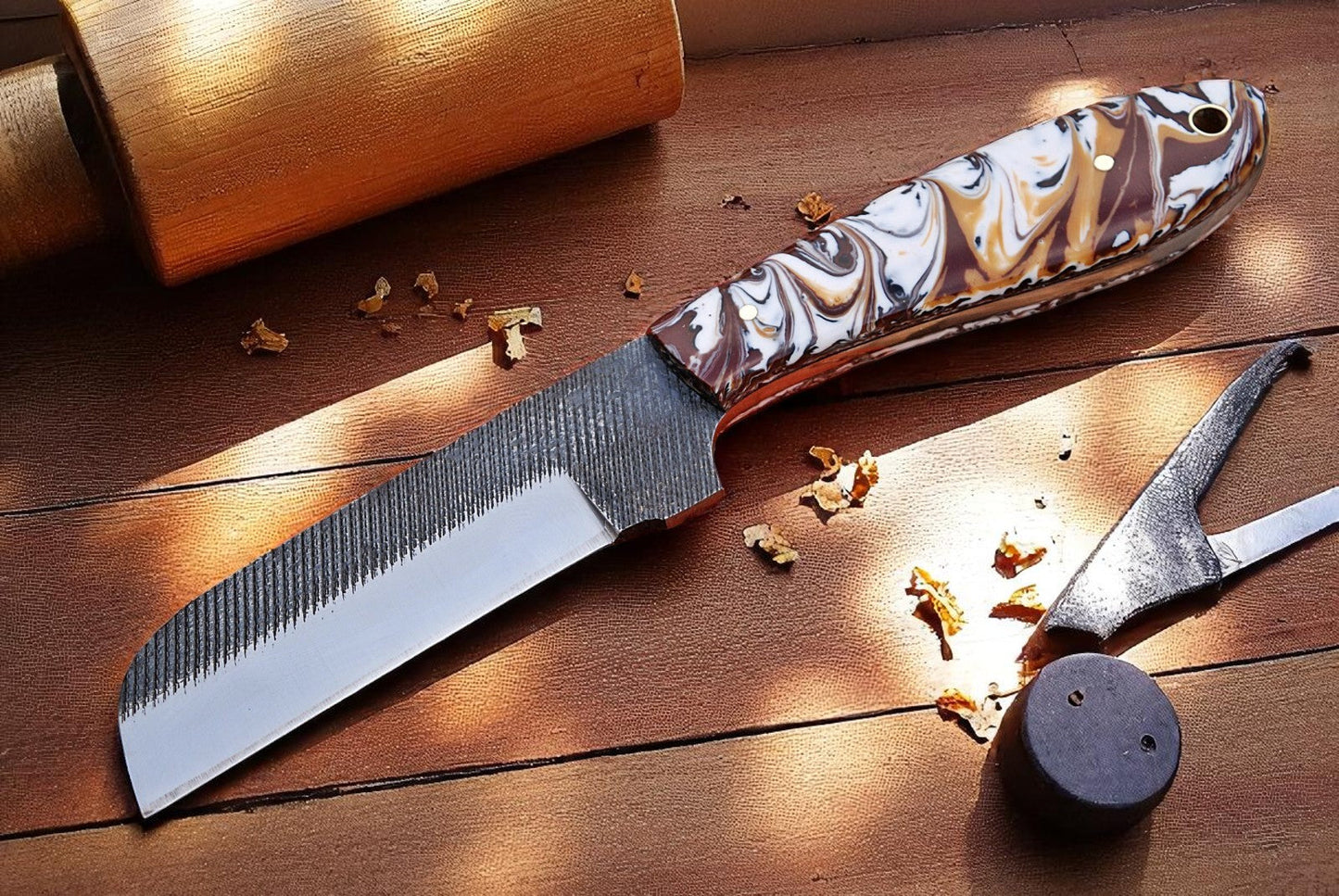 Custom handmade bull cutter knife sold by Baygall Trading Co